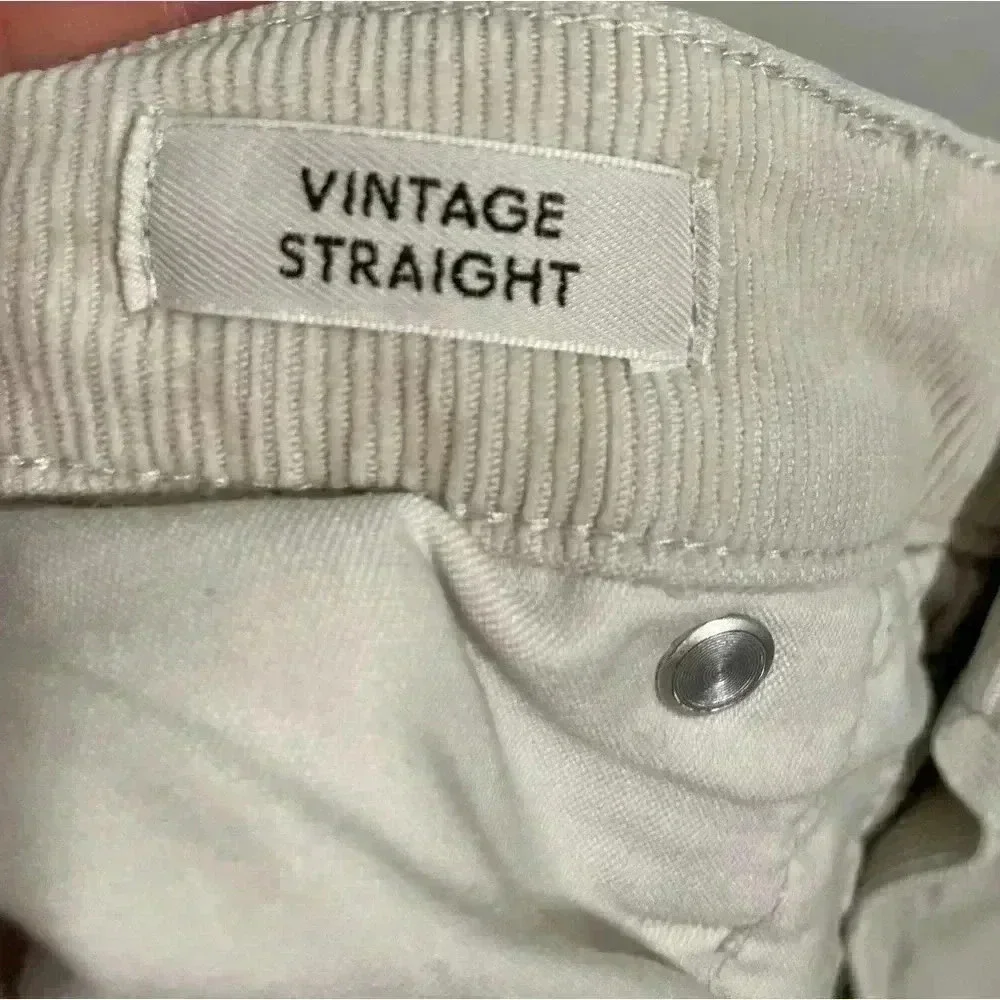 J CREW Khaki Vintage Straight Leg Corduroy Pants Womens Size 31